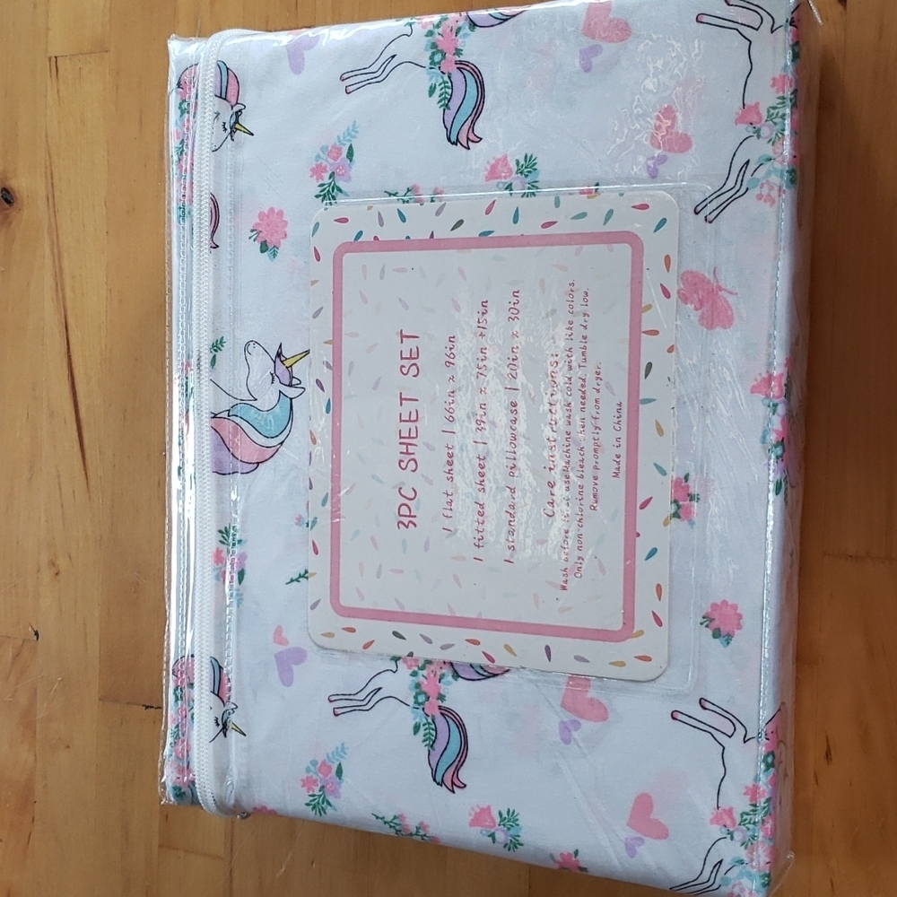 UNICORN 3 pc Microfiber sheet set